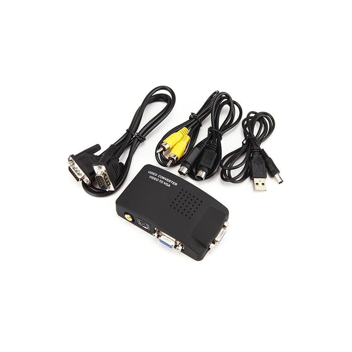 AV S-Video RCA VGA Composite Video to VGA Converter Adapter for