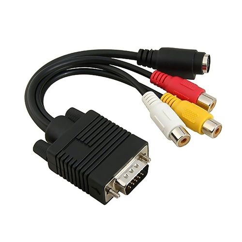 VGA Male To TV S-Video RCA AV Converter Cable Adap... - Grandado