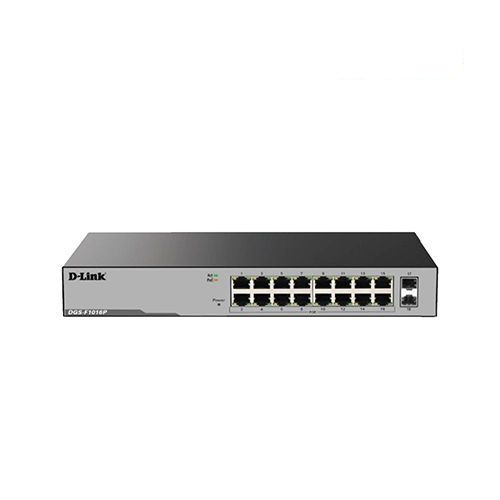 D-link (DGS-F1016P) 16 PoE Gigabit Unmanaged PoE Switch with 2 SFP Ports