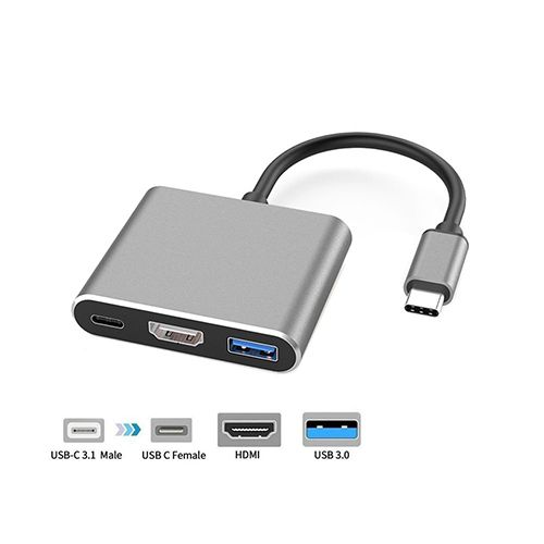 USB Type C to HDMI 4K with USB Hub USB C Female Cable