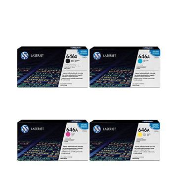 HP 646A 1 Set Original Toner Black Cyan Magenta Full Set Multipack For HP Color LaserJet Enterprise CM4540 MFP, CM4540f MFP, CM4540fskm MFP Printers