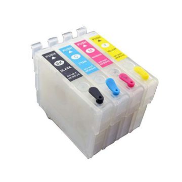 Epson T2521-T2524 Refillable Ink Cartridge Full Set Multipack For Epson Epson WF-3640, 3620, 7110, 7610, 7620, 7110, 7710 Printers