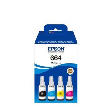 Epson 664 1 Original Ink Bottle Set 70ml Full Set Multipack For EPSON L120, 210, 220, 360, 405, 565, 385, 1300,  805, 3050, 310 Printers