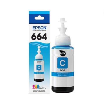 Epson 664 Cyan Original Ink Bottle 70ml For EPSON L120, 210, 220, 360, 405, 565, 385, 1300, 805, 3050, 310 Printers