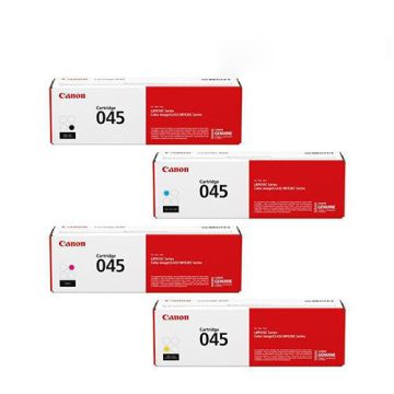 Canon 045 Original Toner Cartridge 1 Set | Black | Cyan | Magenta | Yellow Full Set Multipack For Canon 045, CRG045, CRG-045 Imageclass, MF634cdw, MF634cdw,  MF632cdw, MF635CX printers