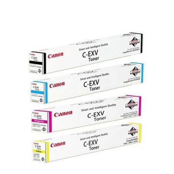 Canon C-EXV55 1 Set Original Toner Black Cyan Yellow Magenta Full Set Multipack For Canon imageRUNNER Advance C256 III, C356, DXC257, DXC357 Copiers