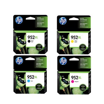 HP 952XL High Yield Original Ink Cartridge Combo Pack (Black, Cyan, Yellow and Magenta) Full Set Multipack For HP OfficeJet 8702; HP OfficeJet Pro 7720, 7740, 8210, 8216, 8710, 8715, 8720, 8725, 8730, 8740 Printers