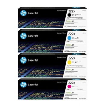 Hp 222a Original Laserjet Toner Cartridge Full Set Multipack (Black, Cyan, Magenta, Yellow) – W2220a, W2221a, W2223a, W2222a Compatible With Hp Laserjet Pro 3203, 3288, 3303, 3388 Printers