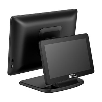 Top Edge Touch Screen Pos Machine – Edge-Pos368d Intel Core I3, 15.6" Main Display + 11.6" Customer Display