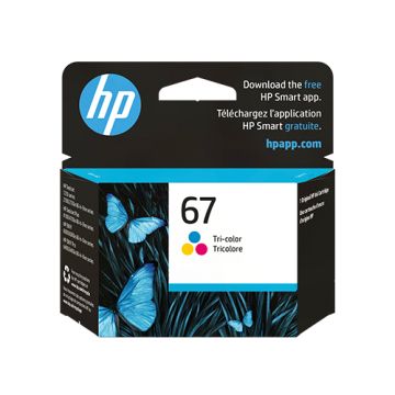 Hp 67 Tri-Color Original Ink Cartridge Compatible With Hp Deskjet 1255, 2700 & Plus 4100 Series; Hp Envy 6000 & Pro 6400 Series