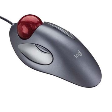 Logitech Trackman Marble Corded Trackball Mouse – Ergonomic, Ambidextrous Design