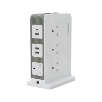 Promate Power Tower Charger – Multi-Port Fast Charging Station With AC Outlets & USB Ports