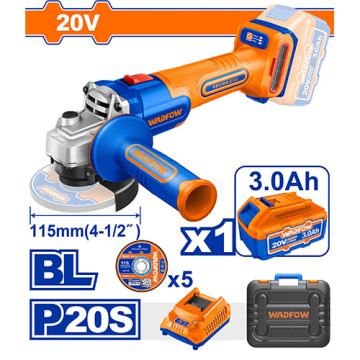 Wadfow Cordless Angle Grinder WLAP5322 – Portable Grinding & Cutting Tool for Metal, Masonry & Workshop Work