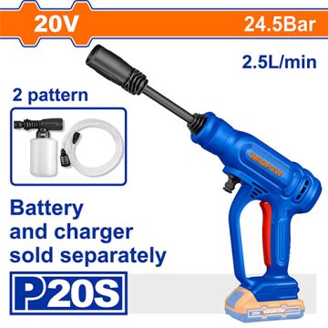 Wadfow 20 V Cordless Pressure Washer WQX0120 – Portable High-Pressure Cleaning Tool for Home, Car & Outdoor Use
