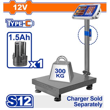 Wadfow Cordless Digital Scale WEC1303 – Portable Battery-Powered Weighing Scale for Home, Kitchen & Light Commercial Use