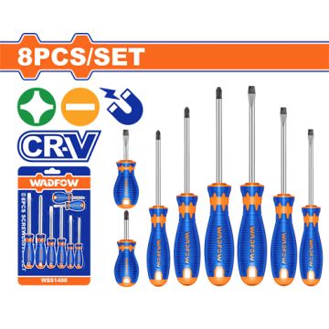 Wadfow WSS1408 8-Piece Screwdriver Set – Precision Hand Tools for Electrical & Mechanical Work