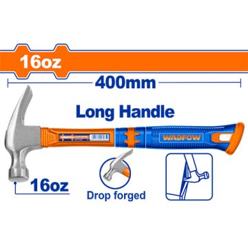 Wadfow WHM336L Long Handle Claw Hammer – Heavy-Duty Hand Tool for Carpentry, Construction & Demanding Use