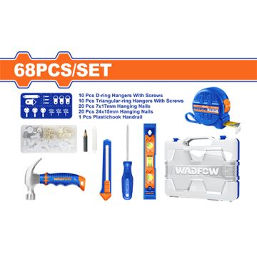 Wadfow WHS2B68 68-Piece Picture Hanging Tools Set – Complete Kit for Wall Decorations & Home Projects