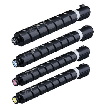 Enlite EXV 52 / NPG 72 / GPR 56 Full Set Multipack Compatible Laser Toner Cartridges (BK, C, M, Y) For Canon imageRUNNER ADVANCE C7565i, C7570i, and C7580i printers