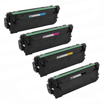 Enlite CRG-040 Full Set Multipack Compatible Laser Toner Cartridges (Black, Cyan, Magenta, Yellow) For Canon imageCLASS LBP712Cdn, i-SENSYS LBP710Cx, and i-SENSYS LBP712Cx printers