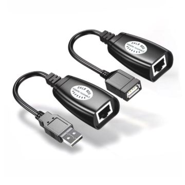 USB 2.0 to RJ45 LAN Extension Adapter – USB Extender Over Cat5/Cat5e/Cat6 Ethernet Cable