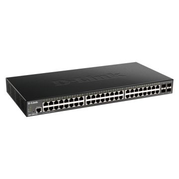D-Link DGS-1250-52XMP 52-Port Gigabit Smart Managed PoE+ Switch with 4 x 10G SFP+ Uplink Ports (370W PoE Budget)